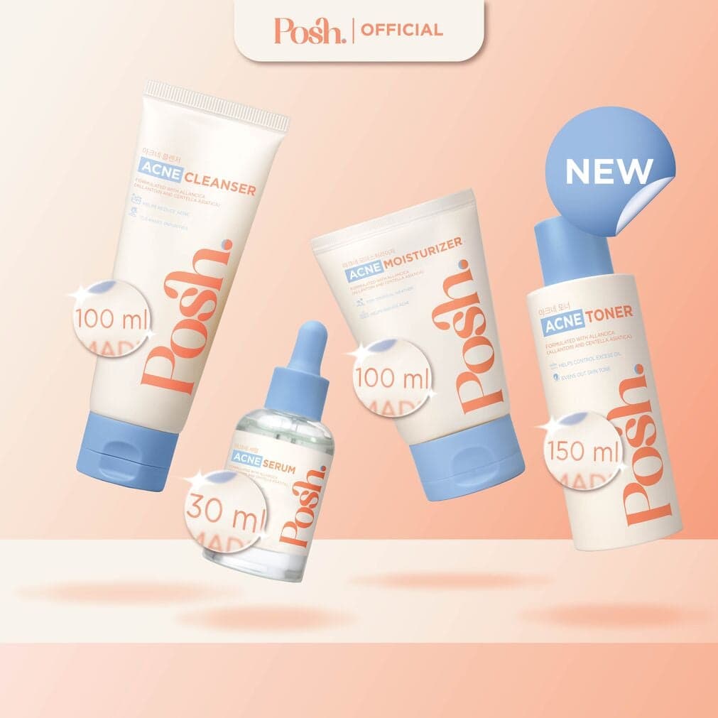 Acne Set 4: Cleanser + Toner + Serum + Moisturizer